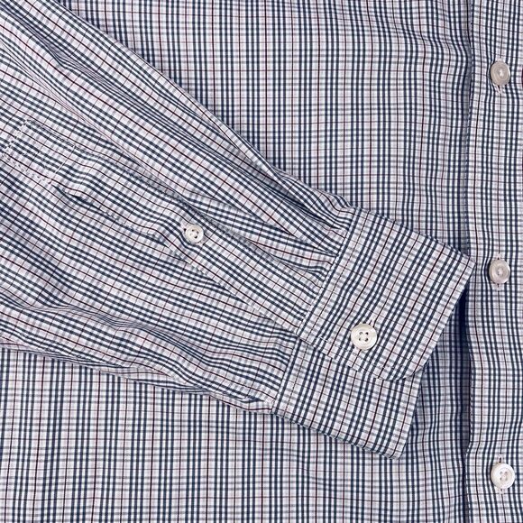 Duluth Trading Co Button Down Shirt Relaxed Mens XL Blue White Red Plaid Cotton - Picture 10 of 14